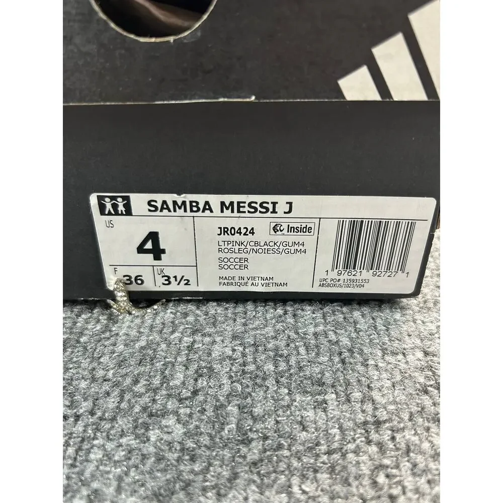 Adidas Samba Messi Pink Black Gum Sneakers Youth 4 Women's 5.5 Soccer Shoes - Picture 10 of 11